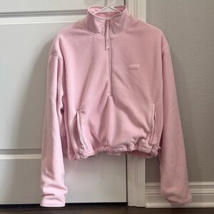Skims outdoor fleece half zip pullover in cherry blossom size L